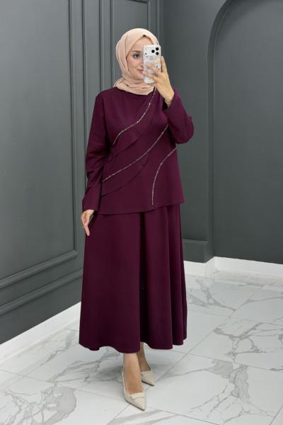 Mihrican Etekli Takım - mürdüm Mürdüm