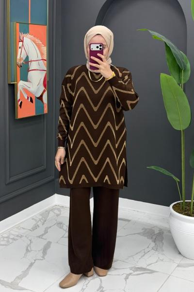 Milen Triko Takım - Kahve Kahverengi