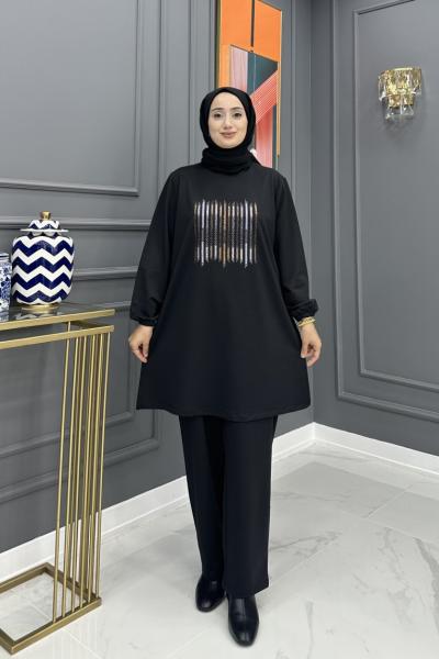 Mısra Tesettür Takım- Siyah  Siyah