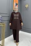 Mısra Tesettür Takım- Kahve Kahverengi