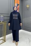 Mısra Tesettür Takım- Laci Lacivert