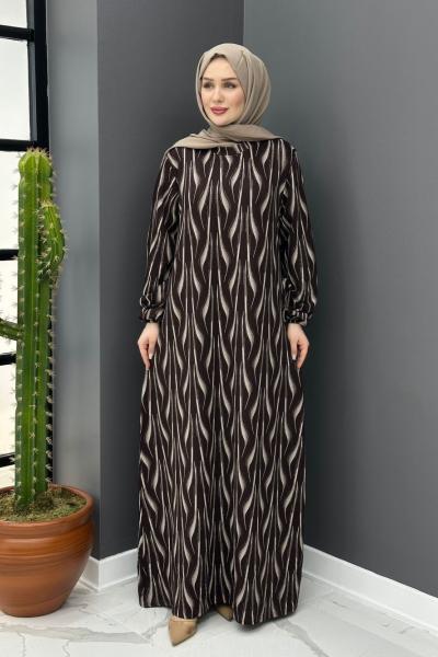 Müge Elbise - Kahve  Kahverengi