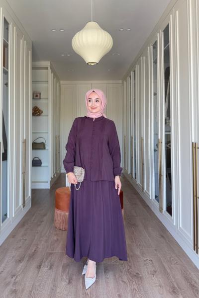 Müjde Etekli Takım- Mürdüm Mürdüm