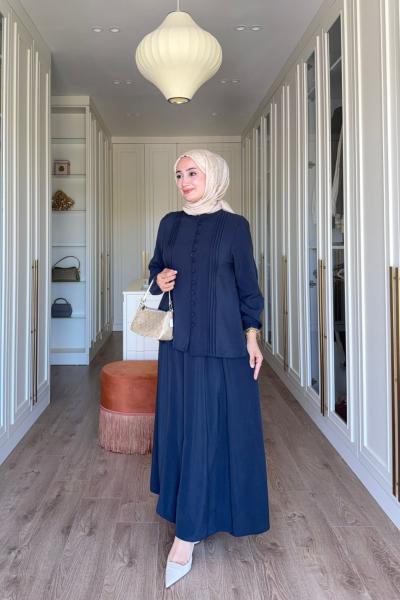 Müjde Etekli Takım- Lacivert Lacivert