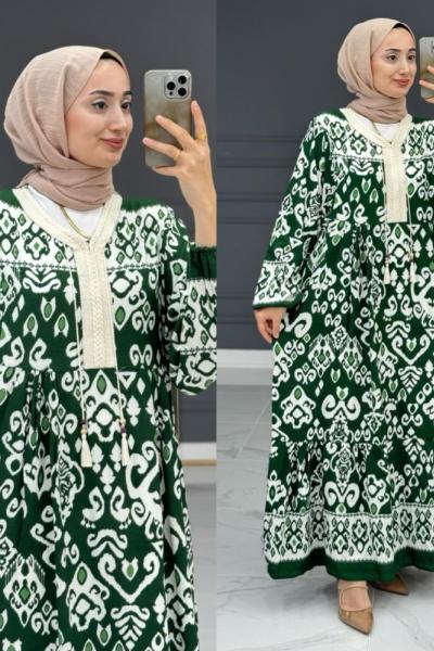 Müjgan Uzun Elbise- Yeşil Yeşil