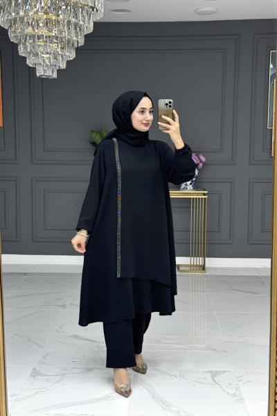 mürver tesettür takım -siyah  Siyah