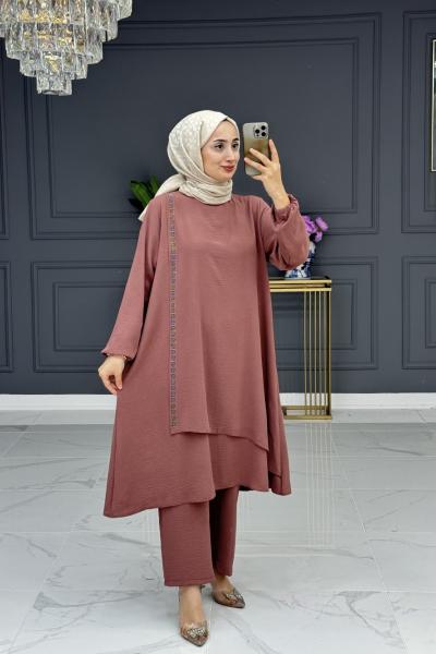 mürver tesettür takım -  gül Gül