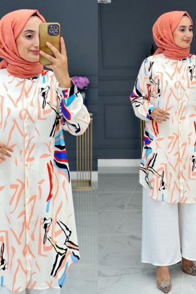 Mürvet Tunik - Orange Ekru Turuncu