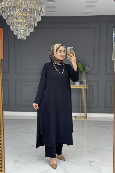 navide tesettür takım - siyah Siyah