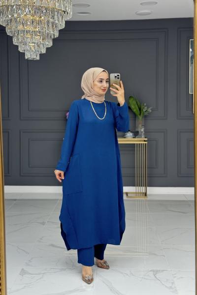 navide tesettür takım - petrol Petrol Mavisi