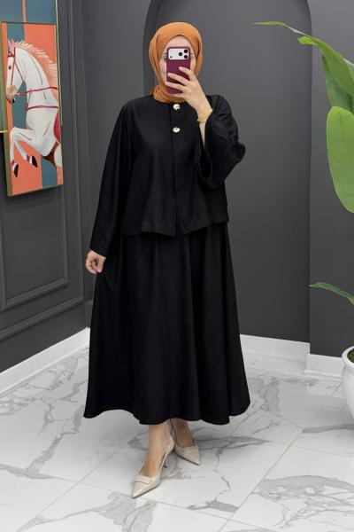 Neşe Etekli Takım - Siyah Siyah