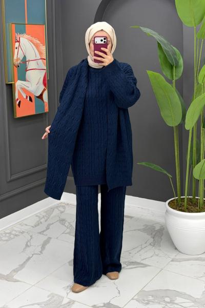 Neva Atkılı Triko Takım -  Lacivert  Lacivert