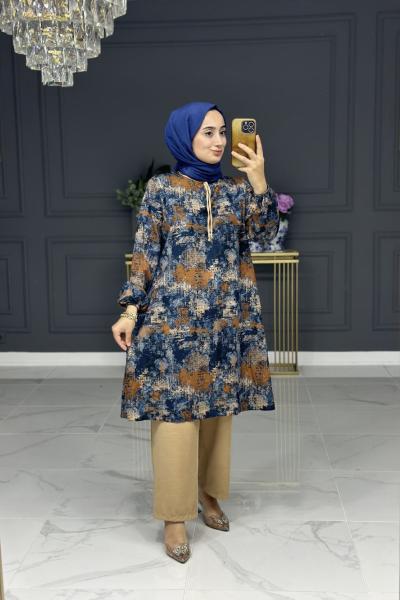 nice tesettur takım -mavi Mavi