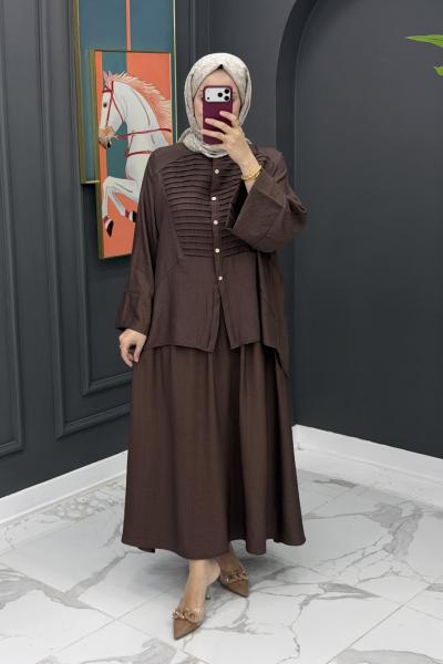 Nursima Etekli Takım - kahve Kahverengi