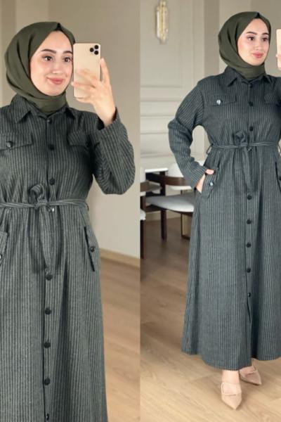 Ömür Elbise Yeşil Yeşil