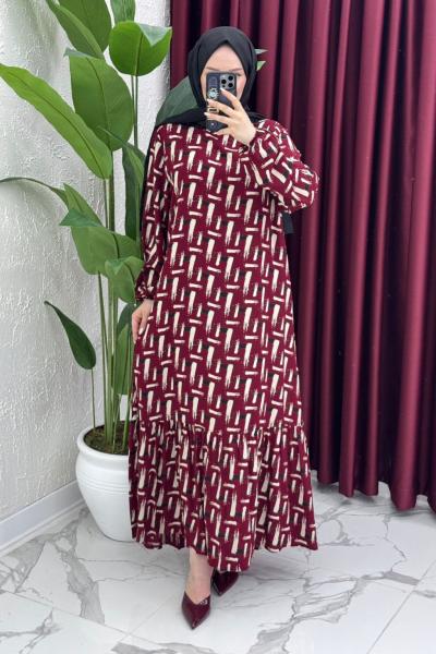 Özüm Elbise - Bordo  Bordo