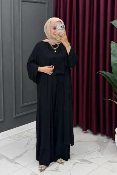Pamuklu Üçlü Takım-Siyah  Siyah