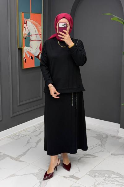 Piraye Etekli Takım - Siyah  Siyah