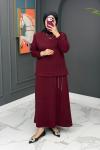 Piraye Etekli Takım - Bordo Bordo