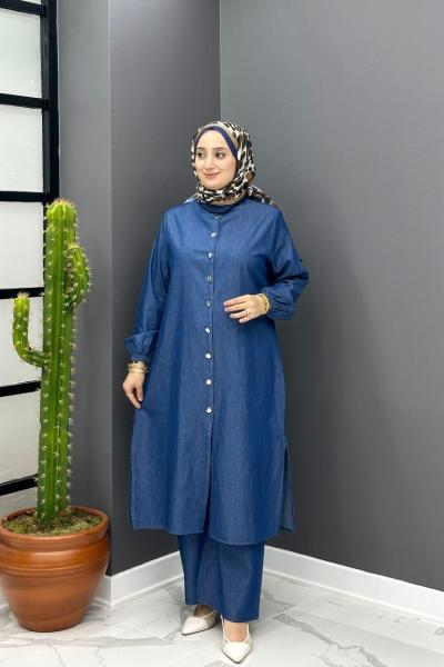 Premium Kot Takım - Koyu Mavi  Mavi