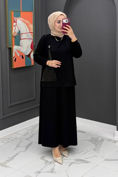 Rabiş etekli Takım- Siyah Siyah