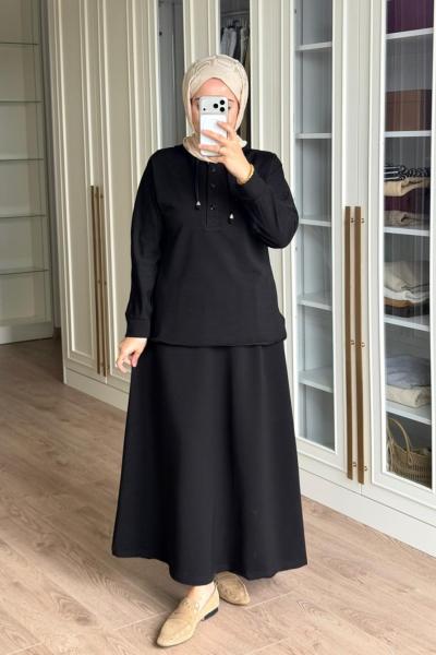 Rukiye Etekli Takım - Siyah  Siyah
