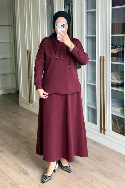 Rukiye Etekli Takım - Bordo Bordo