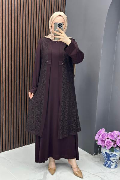 Rüya Elbise - Kahve  Kahverengi