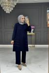 Sabriye tesettur takım - laci Lacivert