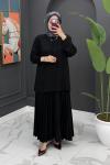 Safinaz Etekli Takım - Siyah Siyah