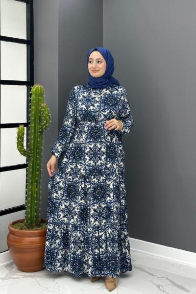 Safir Elbise - Lacivert  Lacivert
