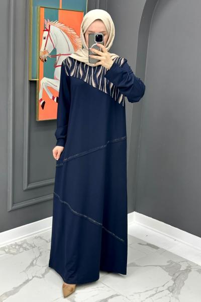 Safiye Elbise - Lacivert  Lacivert