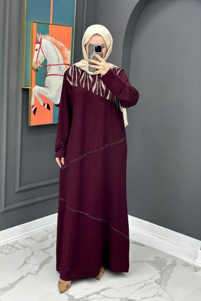 Safiye Elbise - Bordo Bordo