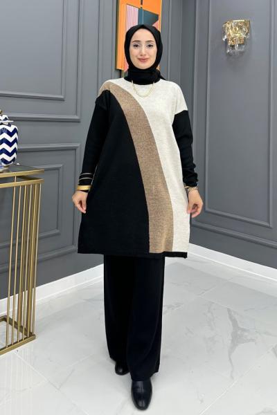 Şahika Triko Takım- Siyah Siyah