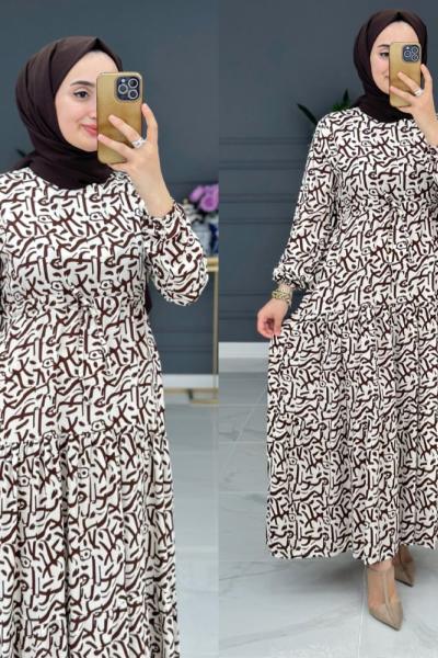 Şahizen Elbise - Kahve Kahverengi