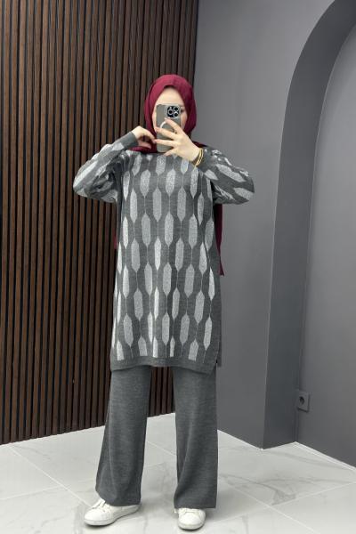 Selen Triko Takım - Gri Gri