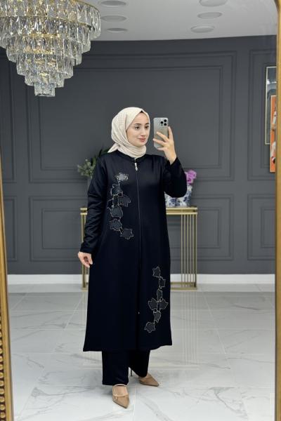 Şen uzun fermuarlı takım - siyah Siyah