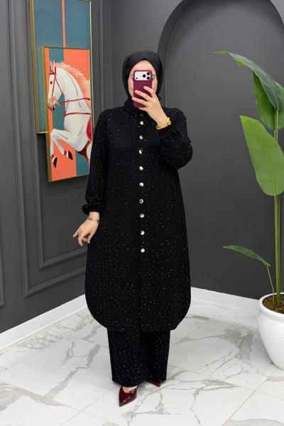 Sena Taşlı Takım - Siyah  Siyah