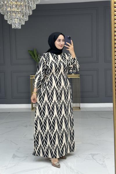 Şenay krep elbise - siyah Siyah