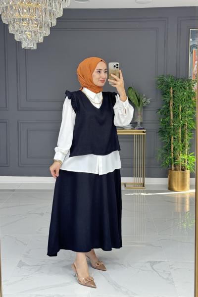 Şencan etekli takım - siyah Siyah