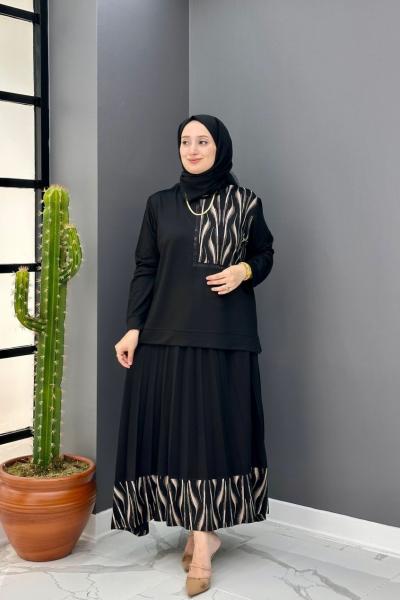 Seranay Etekli Takım - Siyah  Siyah Kahverengi