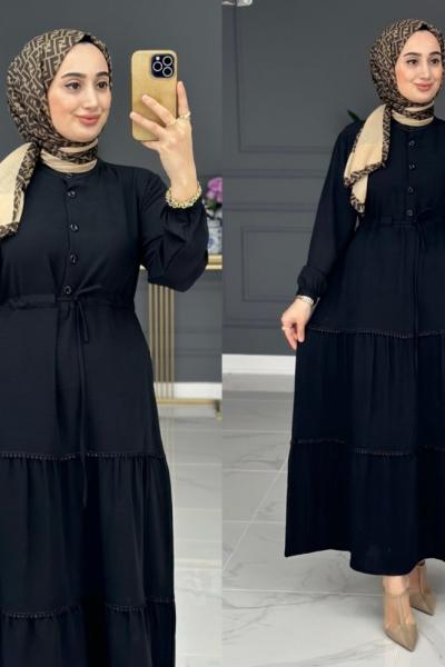 Serpil Elbise - Siyah Siyah