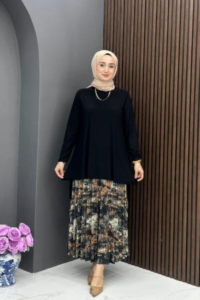 Şeyma Etekli Takım- Siyah Siyah