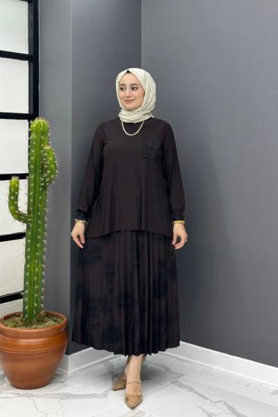 Sibel Etekli Takım - Kahve  Kahverengi