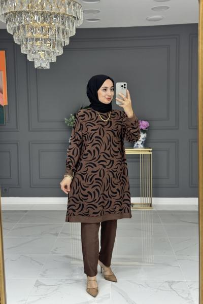 Simge tesettur takım - camel Camel