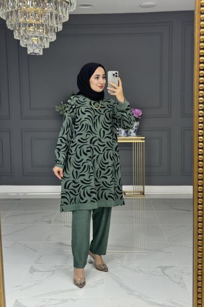 Simge tesettur takım - yeşil Yeşil