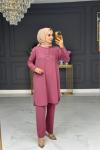 soft örme tesettur takım - gül Gül
