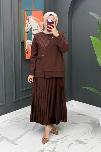 Sultan Etekli Takım - Kahve Kahverengi