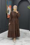 Şura Elbise - kahve Kahverengi