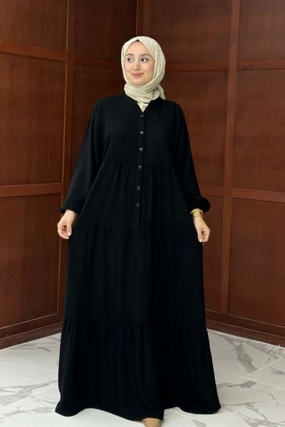 Tofisa Uzun Elbise - Siyah  Siyah